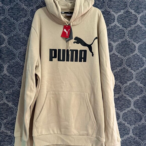 Puma Other - Puma NWT men's xxl tan big Puma logo long sleeve pullover hoodie